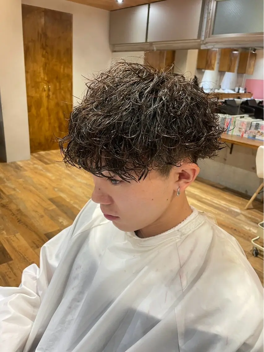 ショート パーマ メンズ パーマ レイヤー/髪質改善/ /北 啓吾のヘアスタイル