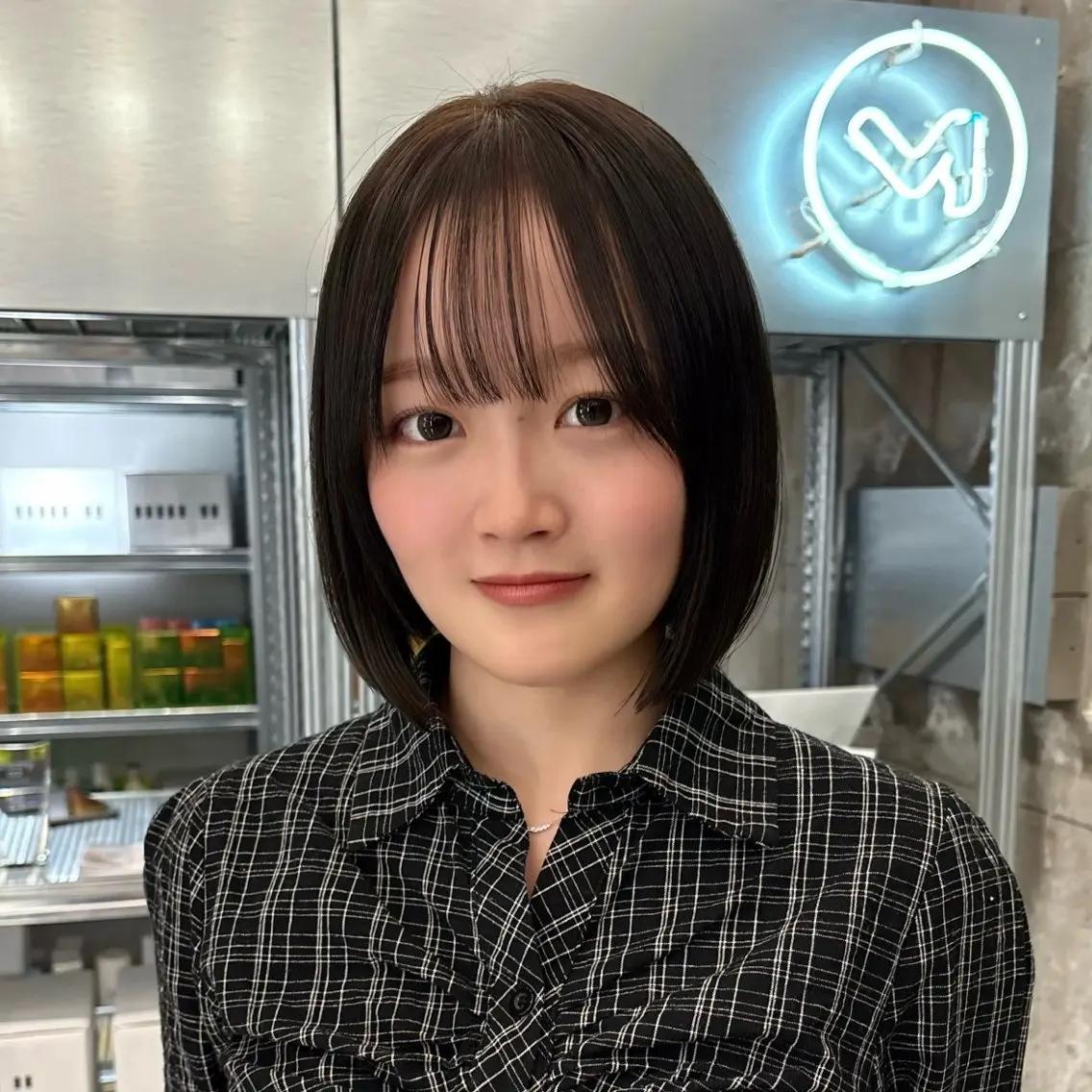 ミディアム カラー カット ヘアカラー トリートメント 🩵 縮毛矯正/ボブ 🩵佐藤 さくらのヘアスタイル