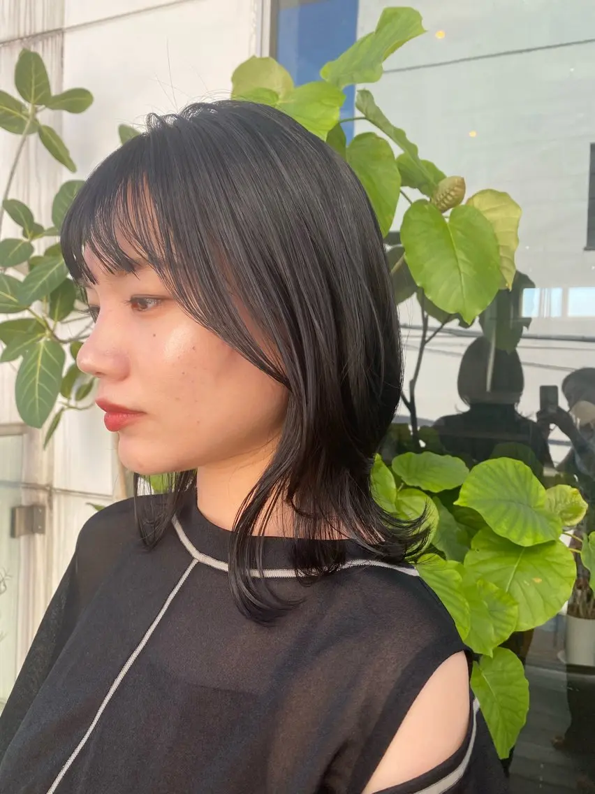 ミディアム カラー パーマ カット トリートメント ヘッドスパ ヘアセット 押切 響　のヘアスタイル