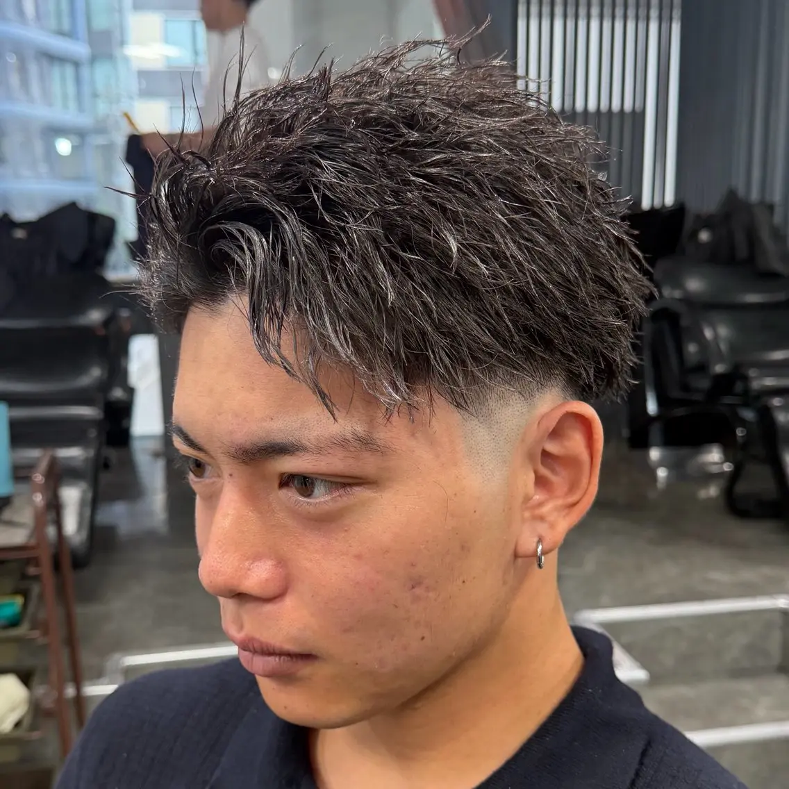 ショート パーマ メンズ カット パーマ 梅田/メンズパーマ /メッシュパーマのヘアスタイル