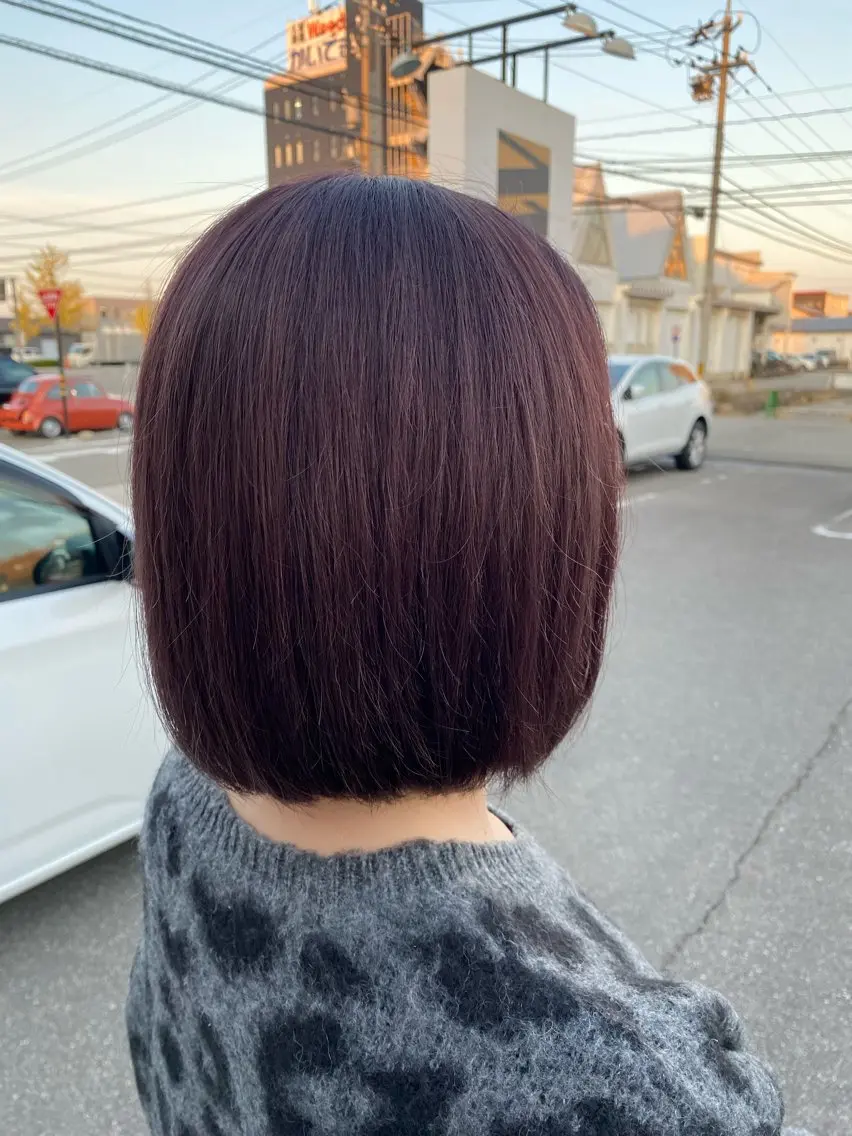 ミディアム カラー ブラウンカラー 諸岡 玲のヘアスタイル