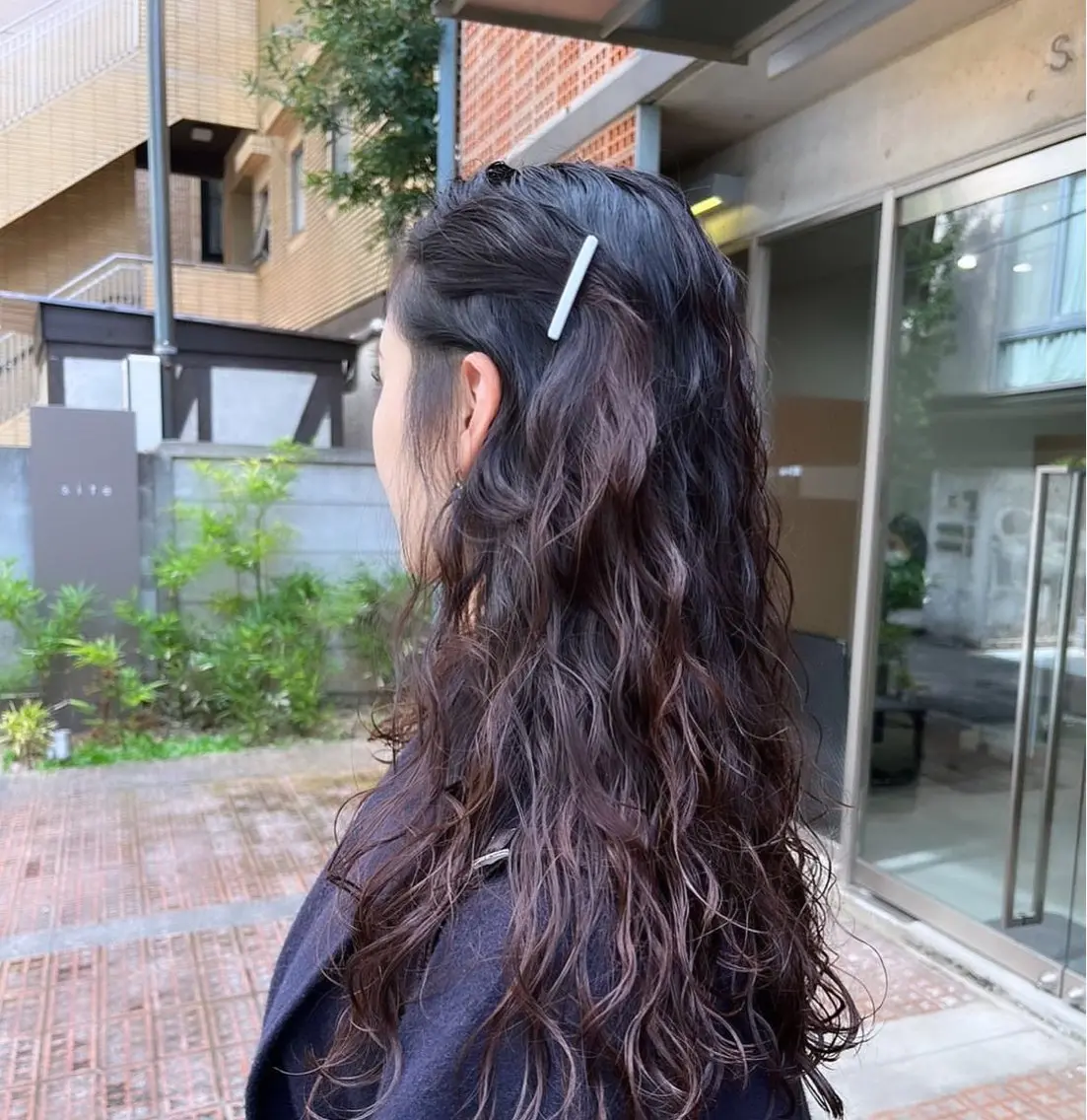ロング カラー パーマ カット パーマ 表参道🌿赤み消し カラー/チナツのヘアスタイル