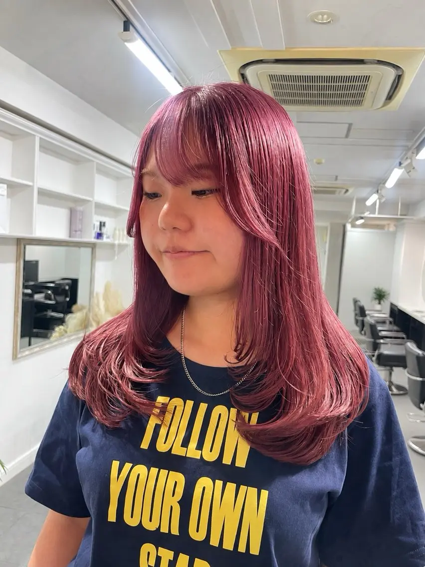 セミロング ヘアカラー 野町好花 レイヤー/髪質改善のヘアスタイル