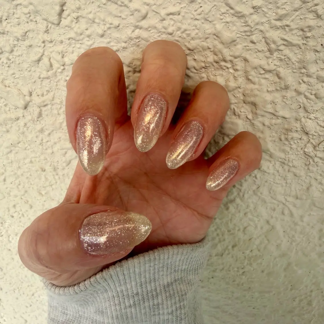ネイル オーロラネイル フラッシュネイル ハンドネイル 自宅サロン M's nailのネイルデザイン