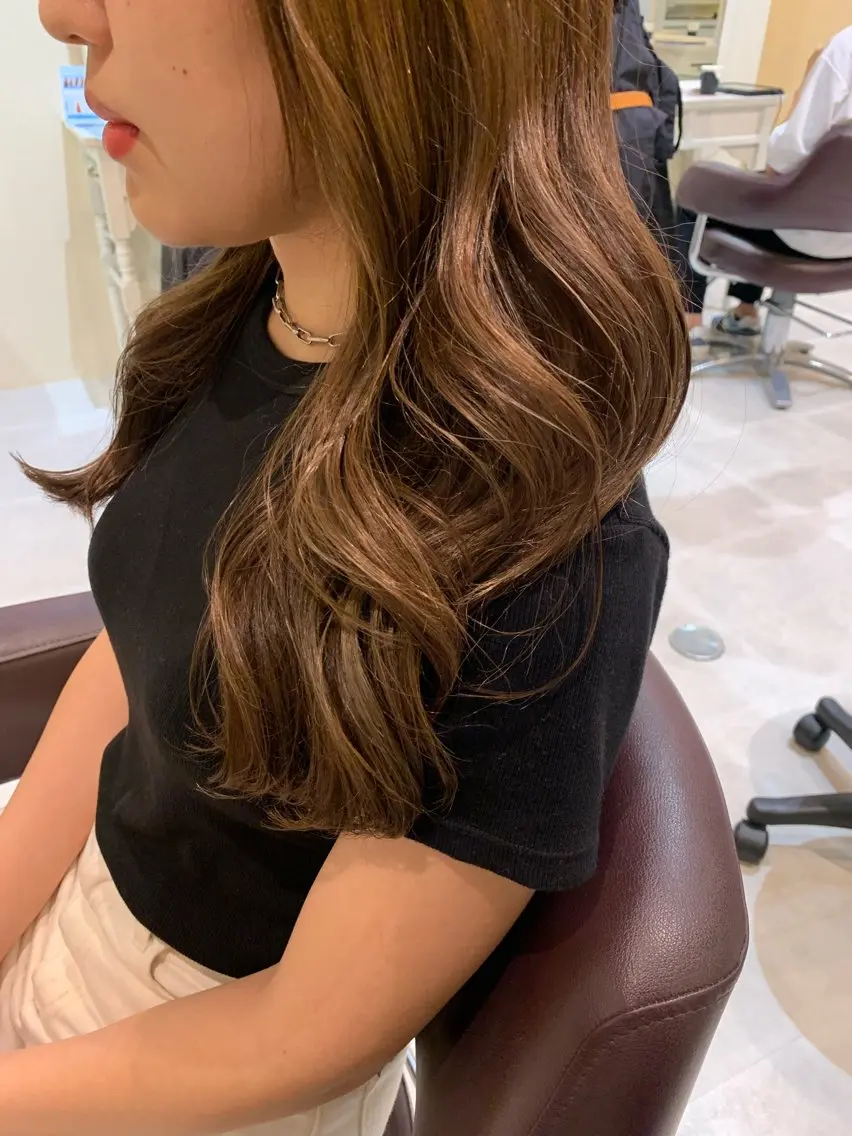 ロング カラー ベージュカラー 透明感カラー グレージュ カット ヘアカラー トリートメント Yuuki🌷名古屋 栄 カラー/ボブのヘアスタイル