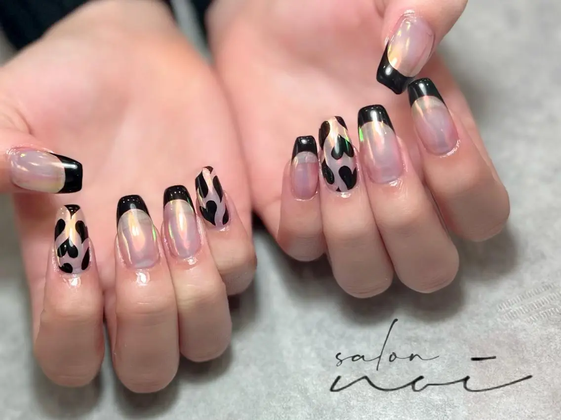 ネイル フレンチネイル ミラーネイル ハンドネイル salon noiのネイルデザイン