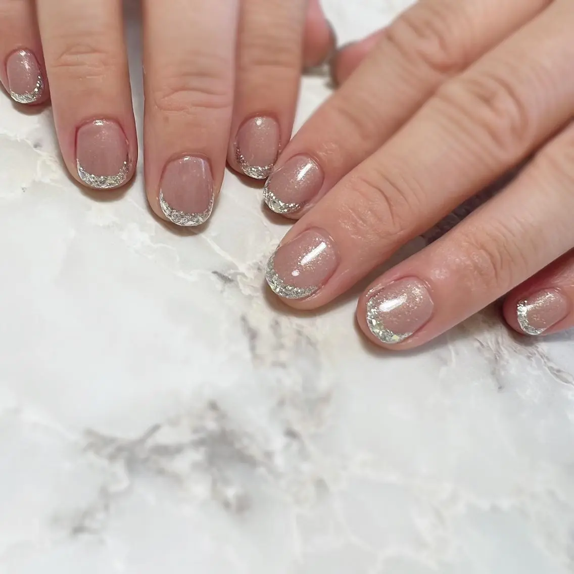 ネイル フレンチネイル ガラスフレンチ nail salon Regaosのネイルデザイン