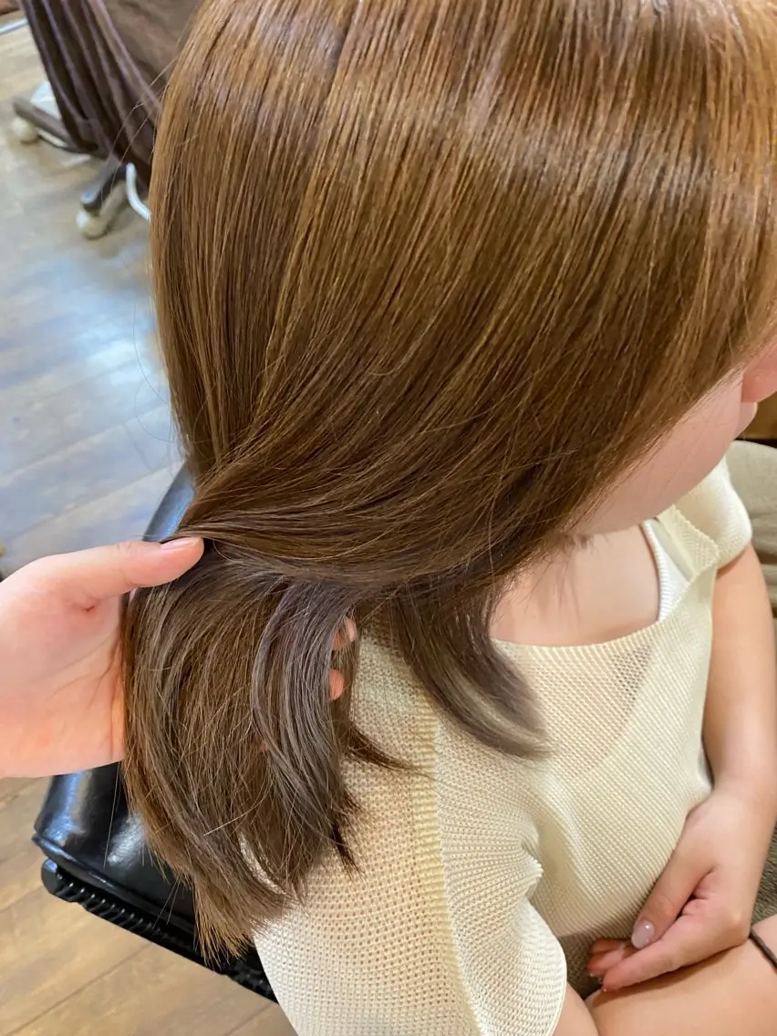 ミディアム カラー オリーブカラー 徳永　髪質改善 カラー🪄💫のヘアスタイル