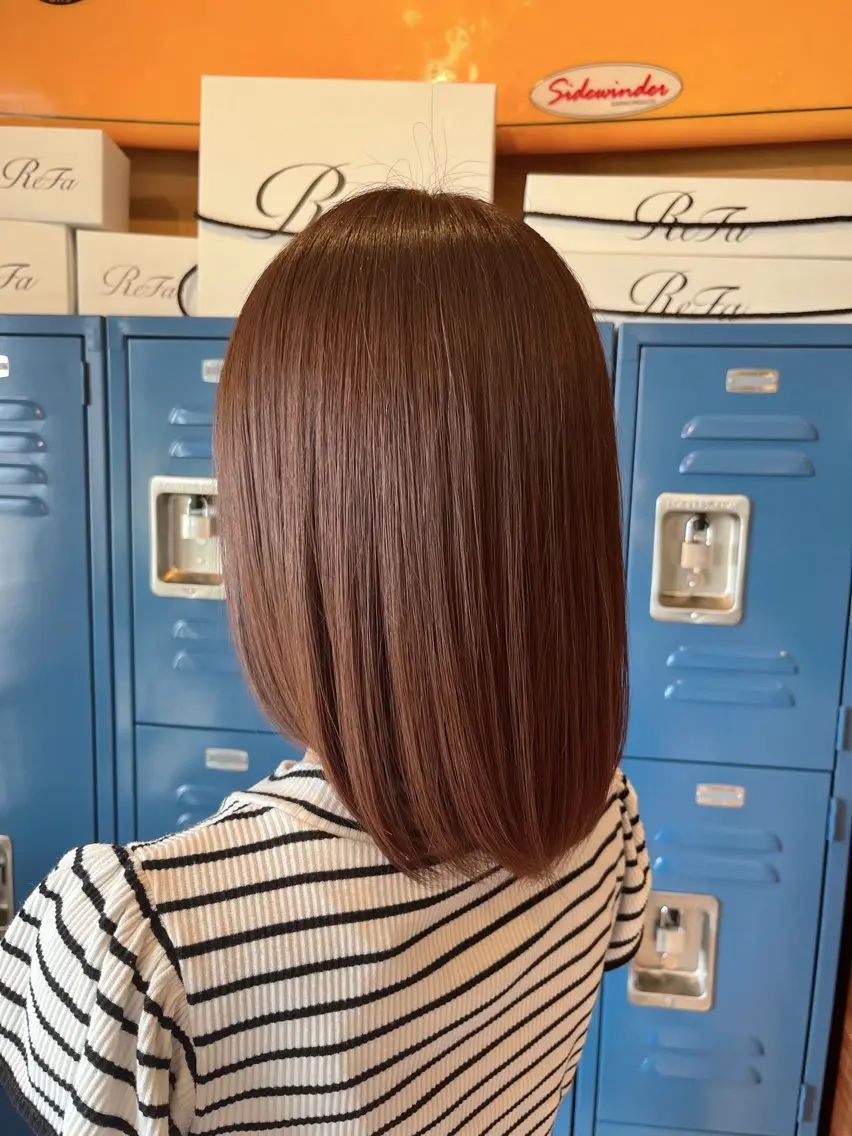 カラー ブラウンカラー ピンクカラー 藤井 清香のヘアスタイル