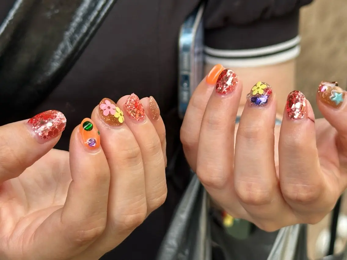 ネイル オレンジ ハンドネイル つめピリカ きさらのネイルデザイン
