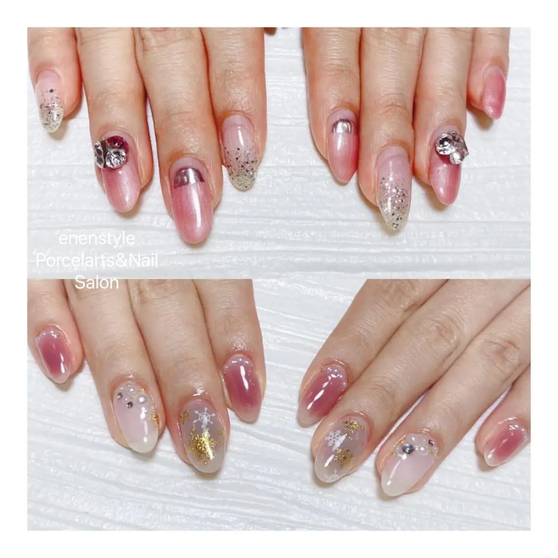 ミディアム ネイル ハンドネイル 🐾enen style 🐾のネイルデザイン