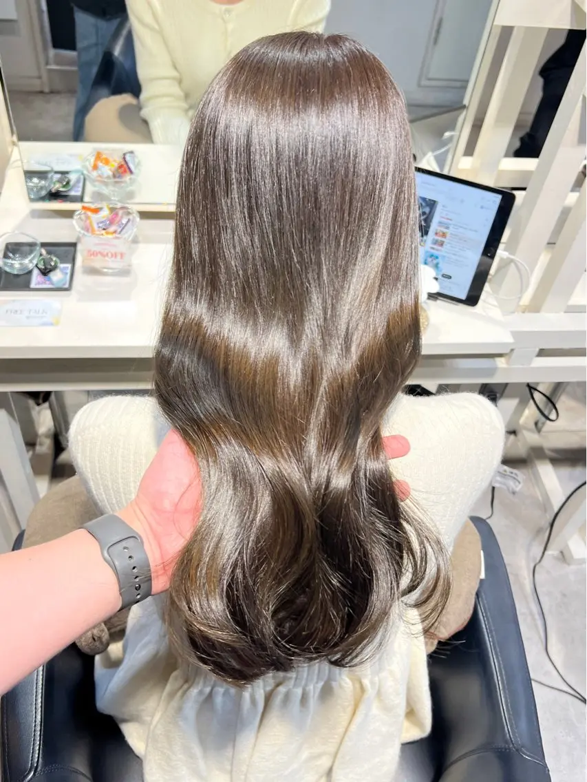 セミロング カット ヘアカラー トリートメント 恵比寿韓国レイヤー× 艶透明感カラー大場のヘアスタイル