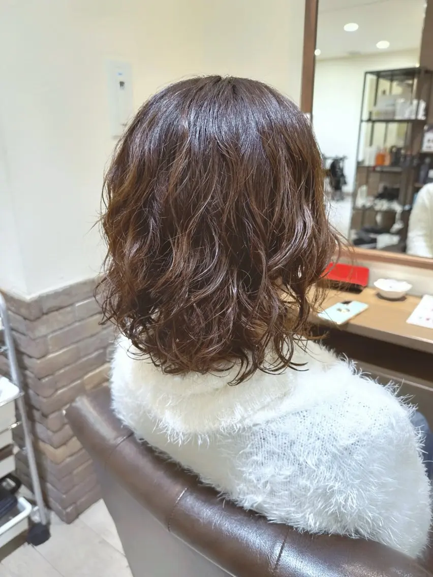 ミディアム 🍎暖色🍊/ボブ/ ケアブリーチ/あいらのヘアスタイル