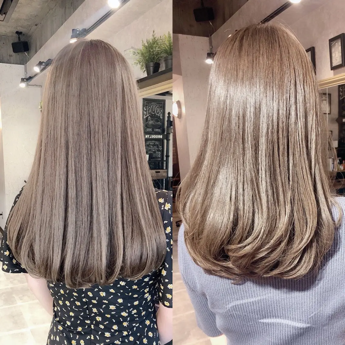 ミディアム カラー カット ヘアカラー トリートメント 赤み消し/髪質改善 /レイヤー/山口のヘアスタイル