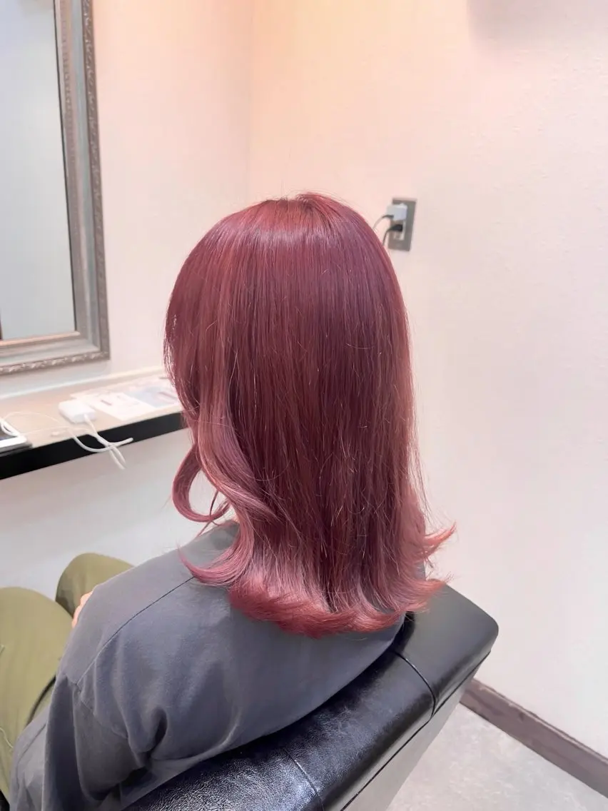ミディアム カラー ピンクカラー ヘアカラー 水戸/透明感カラー✨ 長谷川凌久のヘアスタイル