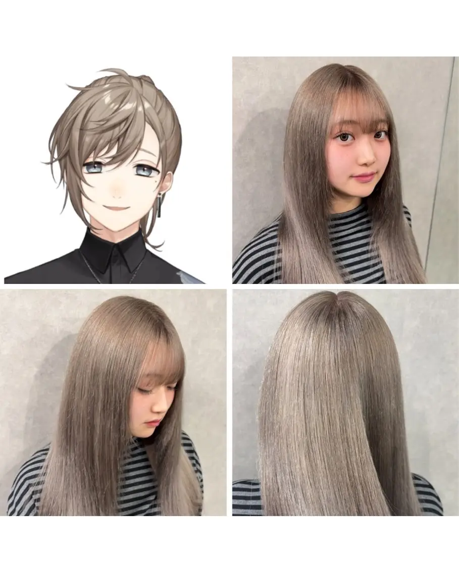 ロング カラー がわ/ハイレイヤー /ハイトーンカラーのヘアスタイル