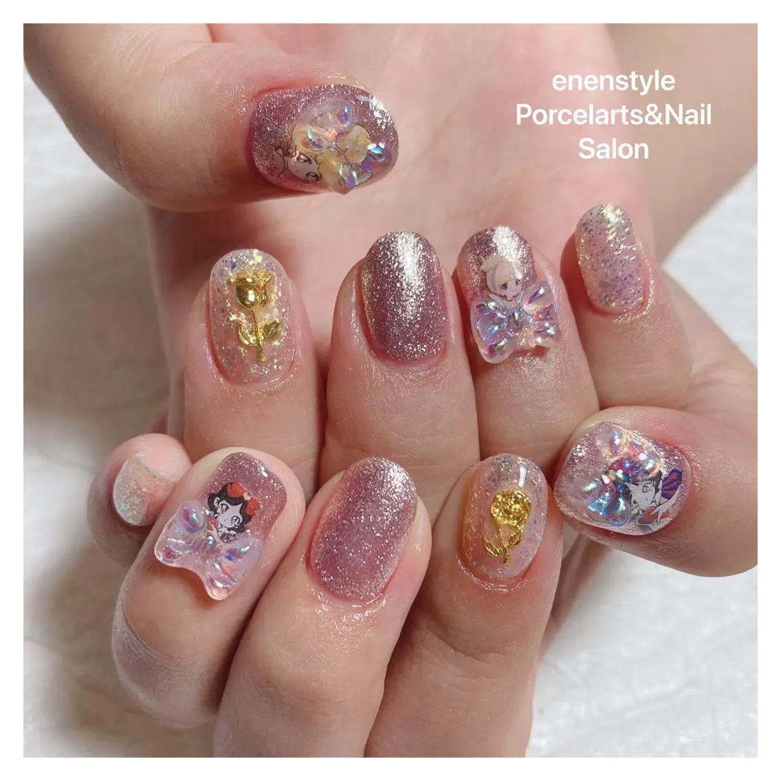 ミディアム ネイル 🐾enen style 🐾のネイルデザイン