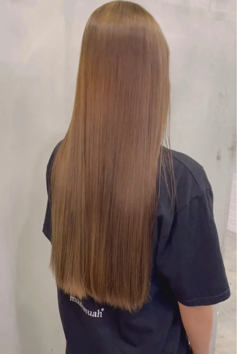 ロング カラー ブリーチ 縮毛矯正 とうだだいき レイヤー/髪質改善のヘアスタイル