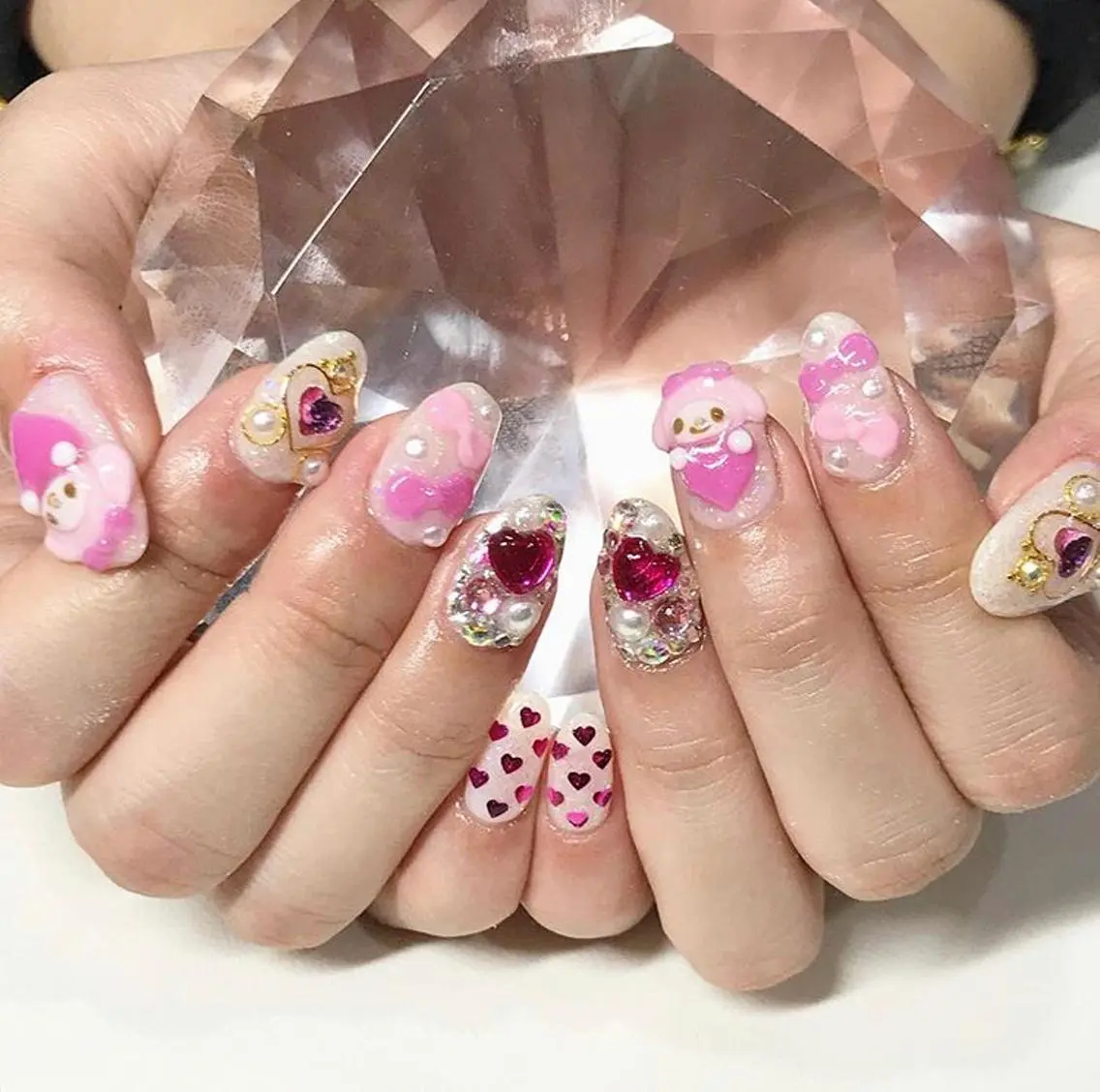 ネイル 渋谷／チップ長さ出し 👑アプレgel-xのネイルデザイン