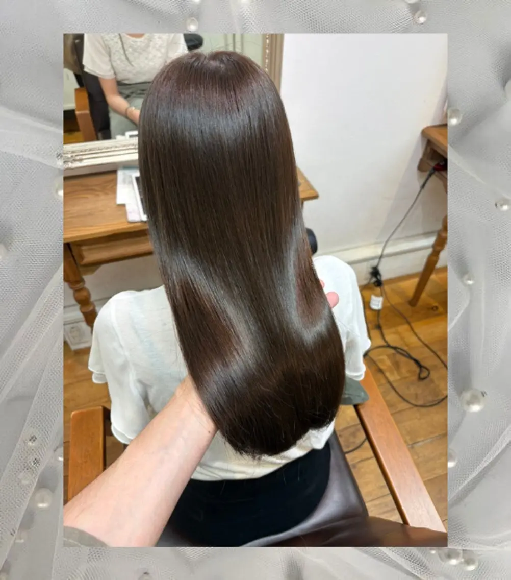 縮毛矯正 トリートメント みゆ💖💫透明感 カラー／ヘアアレンジのヘアスタイル