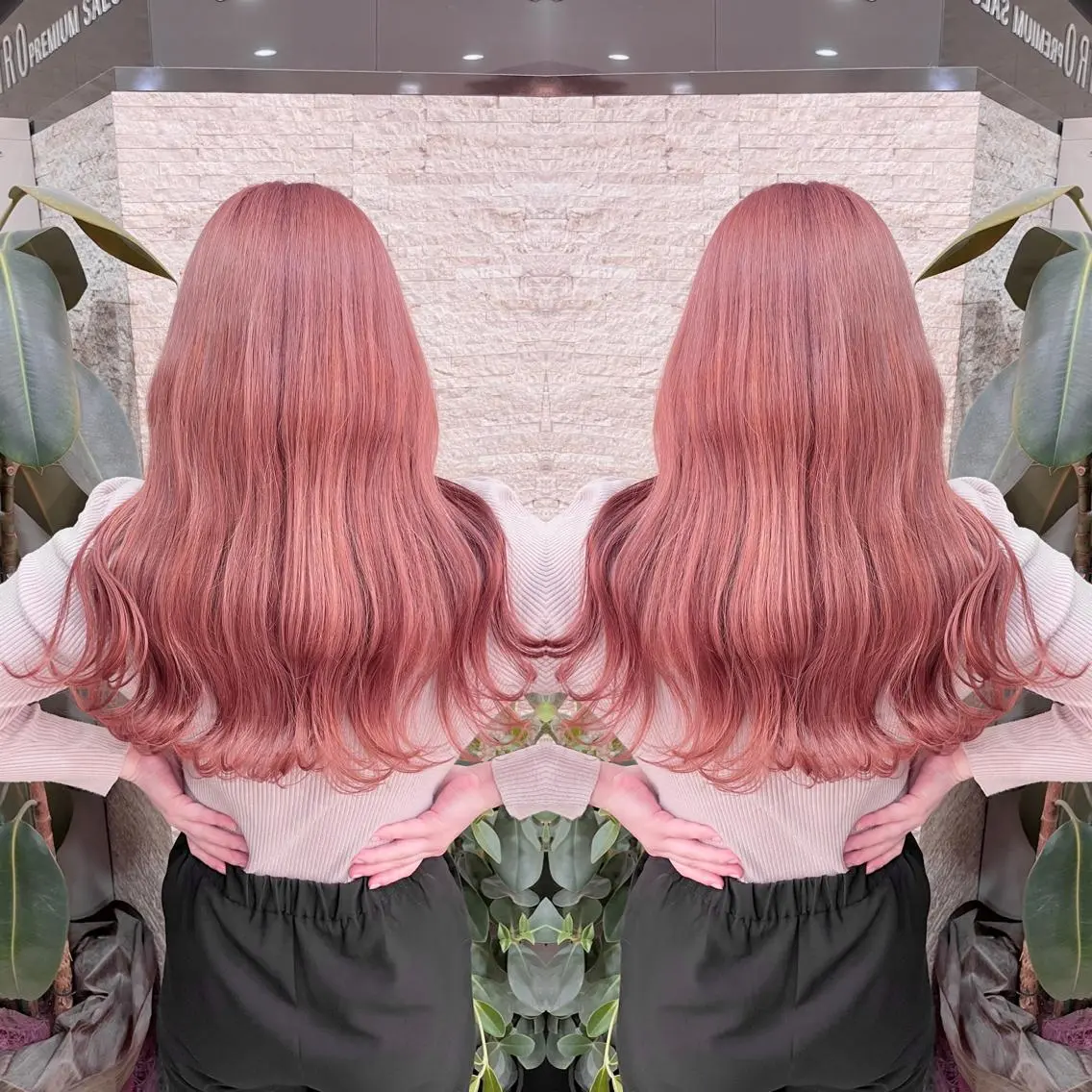 ロング カット ヘアカラー トリートメント Y Uのヘアスタイル