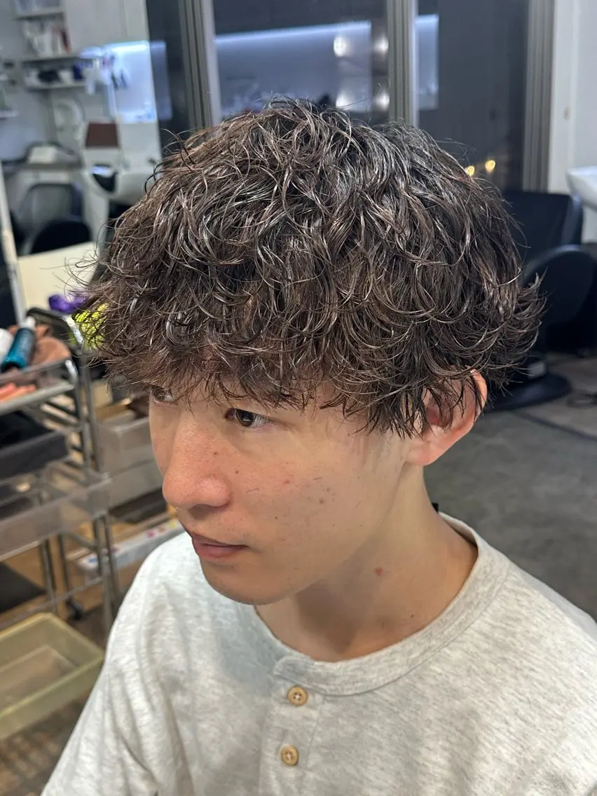 パーマ メンズ フェザーパーマ マッシュ メンズパーマ 学生（メンズ向け） メンズツイストパーマ パーマ fifth/メンズ ボブ特化/カズのヘアスタイル