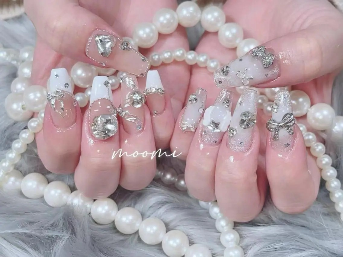 ネイル 長さ出し ジェルネイル グラデーション 韓国ネイル マグネットネイル moomi nail スカルプ専門のネイルデザイン