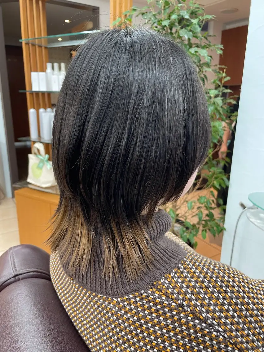 ミディアム ウルフカット カット 宗村 嘉哉のヘアスタイル