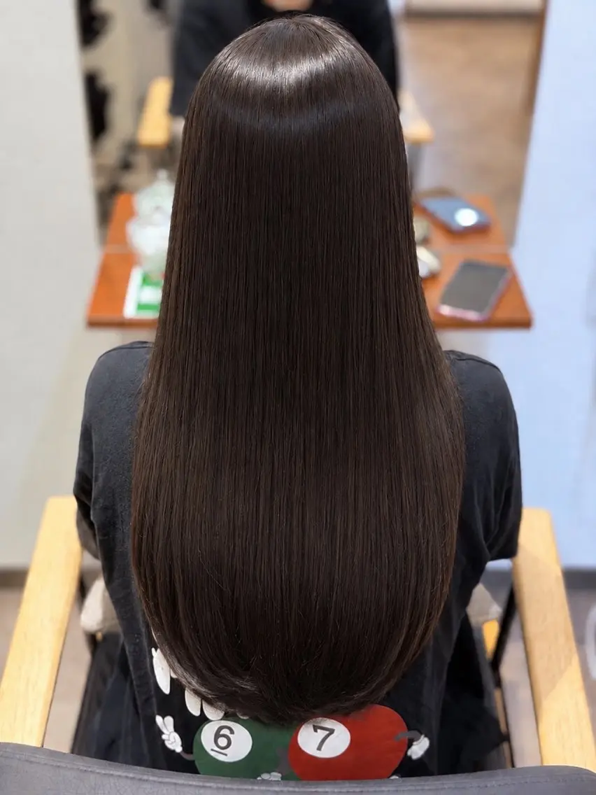ロング カラー 透明感カラー くせ毛 髪質改善 カット ヘアカラー トリートメント マキウチ/髪質改善/ お悩み解決/似合わせのヘアスタイル