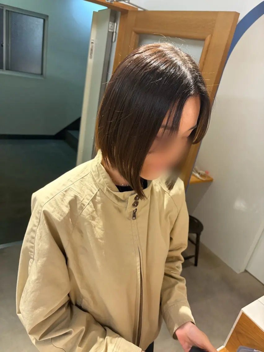 ショート ボブ 顔周りカット カット かすみ/名駅徒歩5分 /カットモデルのヘアスタイル