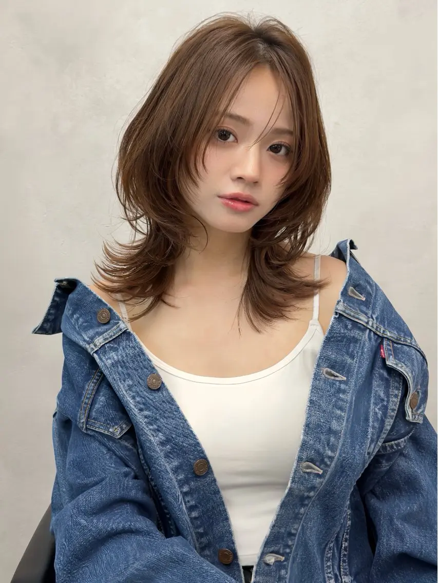 セミロング ✨レイヤー・ブリーチ なしダブル特化✨のヘアスタイル
