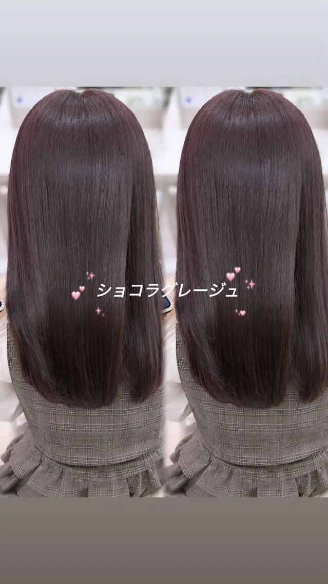 セミロング カラー ショコラグレージュ 透明感カラー グレージュ 髪質改善 トリートメント COCO_kaho カラー/髪質改善のヘアスタイル
