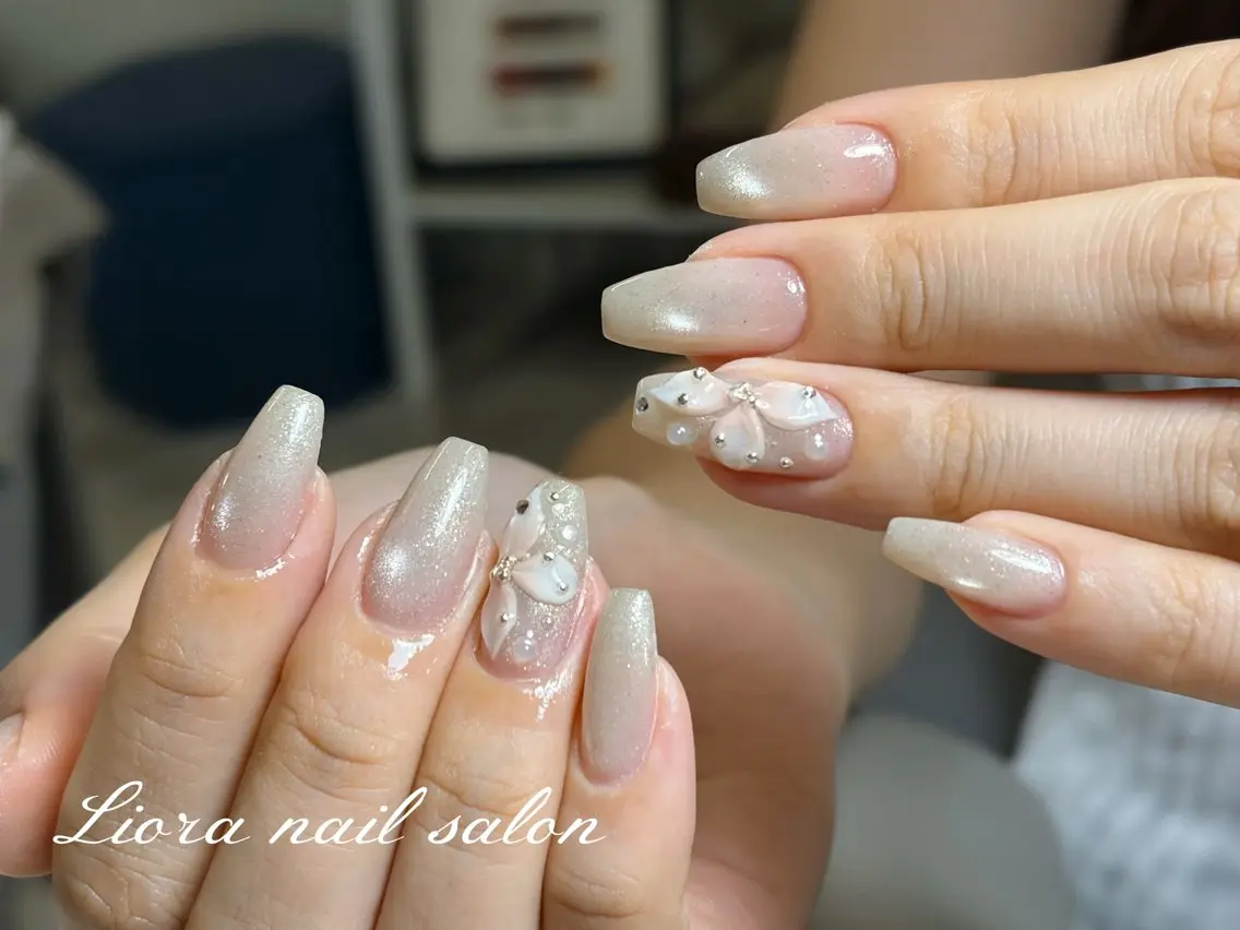 ネイル チークネイル フットネイル フレンチネイル ジェルネイル ガーリー ハンドネイル Liora nailのネイルデザイン