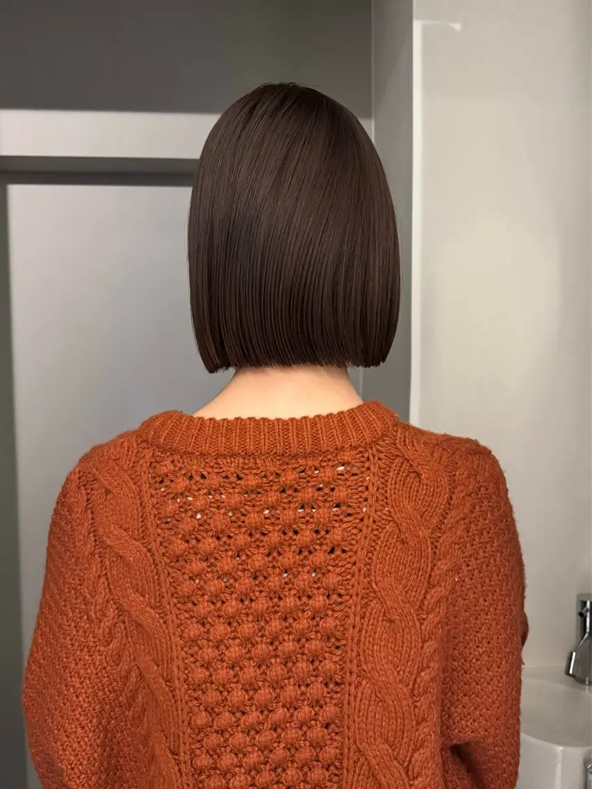 ミディアム カラー ヘアアレンジ ブラウンカラー マロンブラウン mina 🌷のヘアスタイル