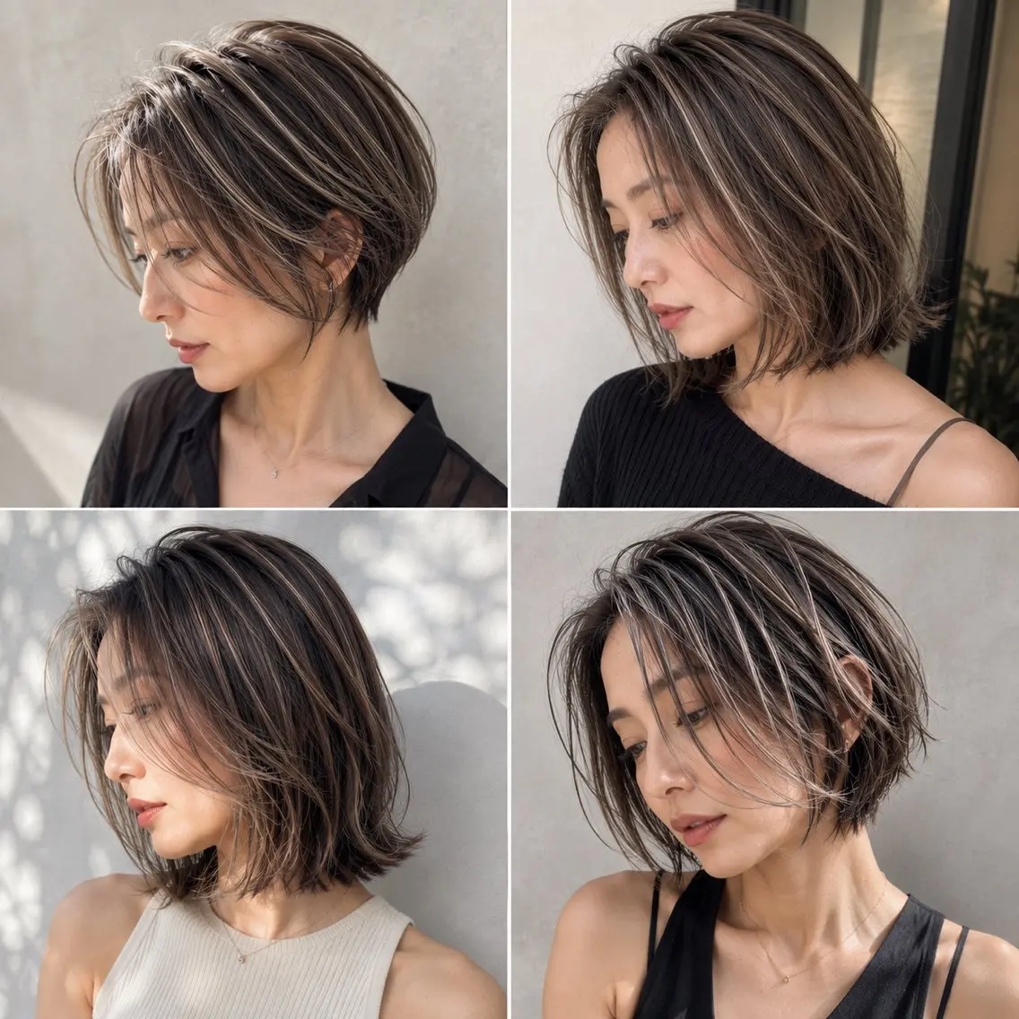 ショート カラー ブリーチ ハイライトカラー ブリーチなしカラー ボブ ハイライト ヘアカラー 白髪ぼかしのプロ ✨たいきのヘアスタイル