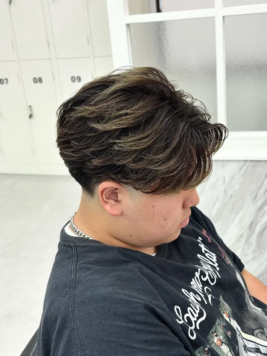パーマ メンズ フェードカット フェザーパーマ メンズパーマ カット パーマ KanedaRio パーマ/フェードのヘアスタイル