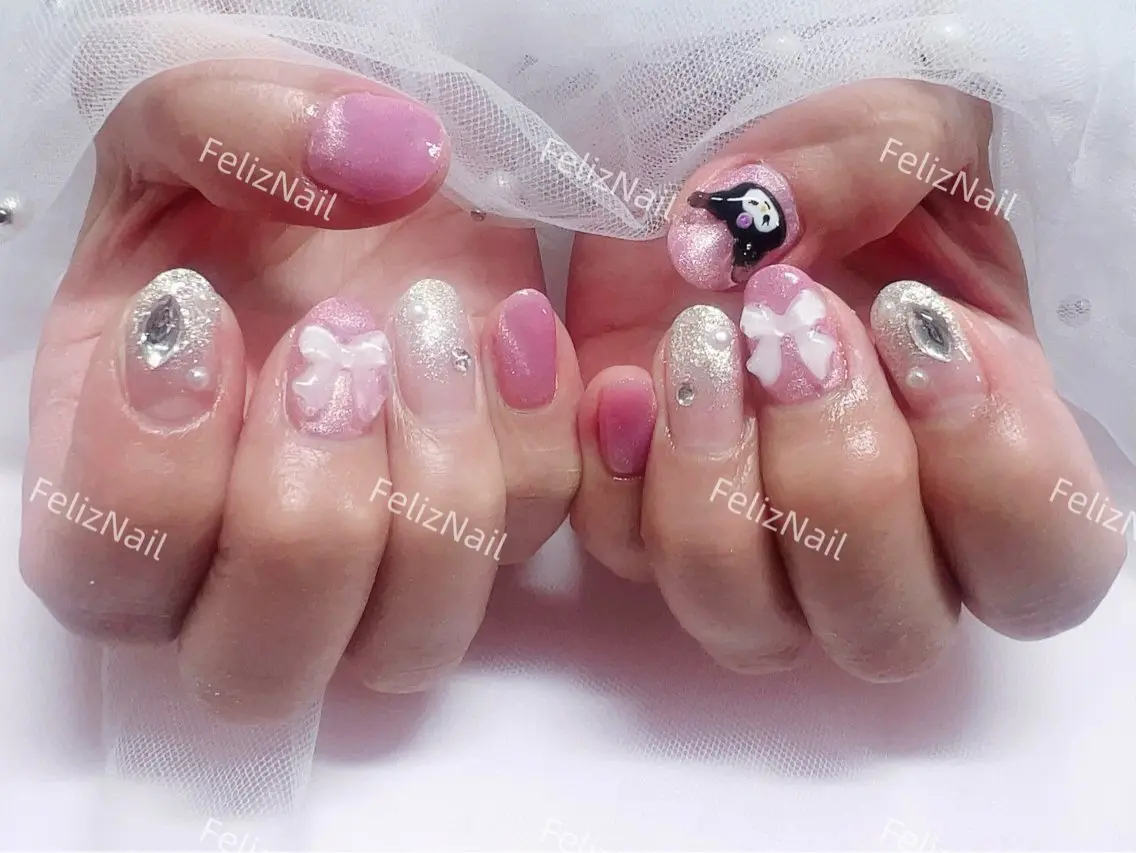 ネイル ジェルネイル グラデーション 韓国ネイル マグネットネイル オフィスネイル ユキカ （ネイリスト）のネイルデザイン