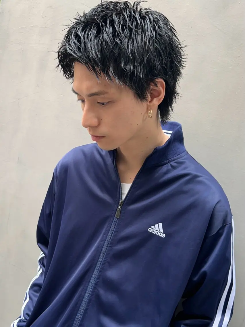 ショート メンズ アップバング ビジネス センターパート フェードカット メンズハイライト 💁♂️メンズカッ トパーマ💈大田涼華のヘアスタイル