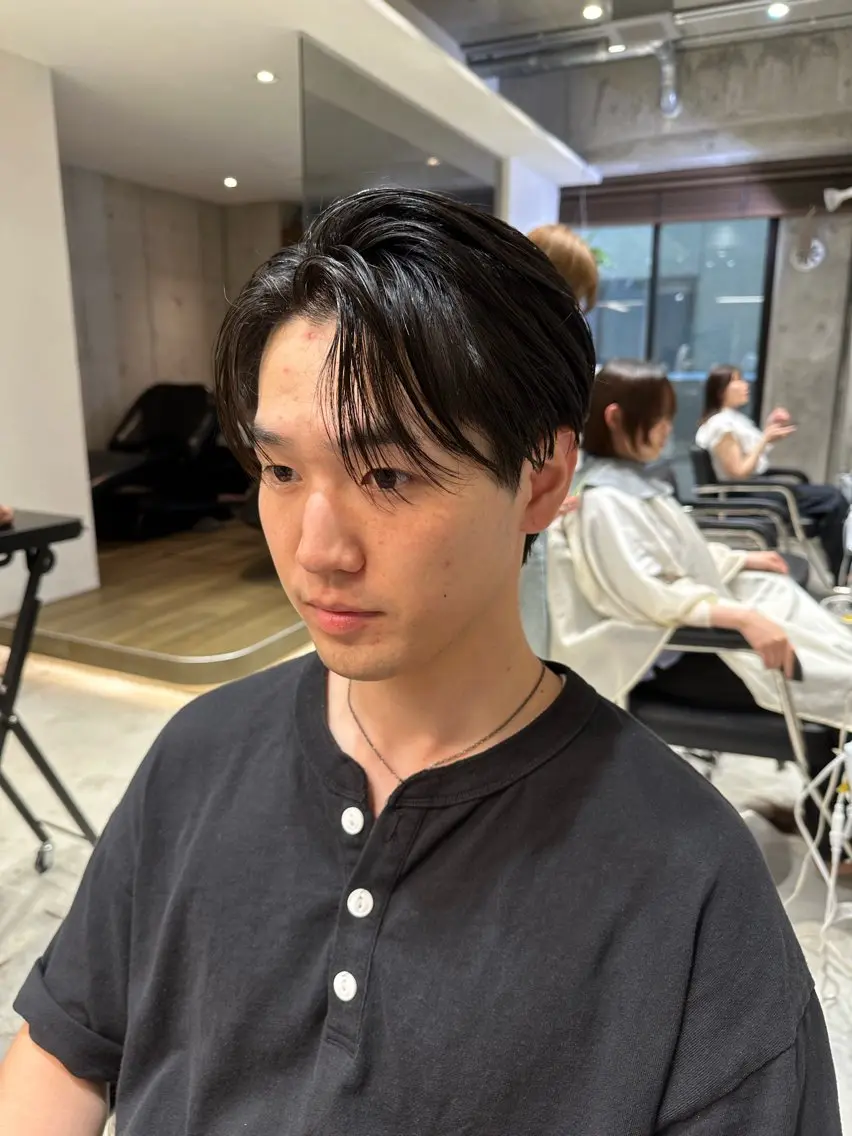 ミディアム メンズ 縮毛矯正 カット 縮毛矯正 トリートメント ヘアセット 横浜/メンズ特化/ Farbe/田中颯斗のヘアスタイル
