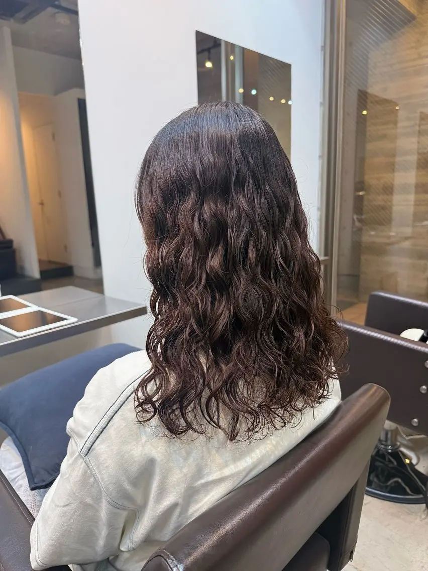ミディアム 🌿朝5分でお洒落 パーマスタイル🌿のヘアスタイル