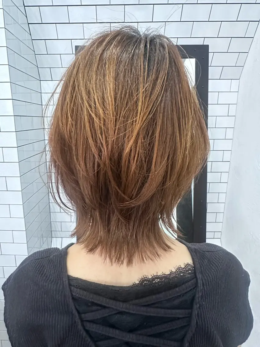 ミディアム 縮毛矯正 妙見 知洋のヘアスタイル