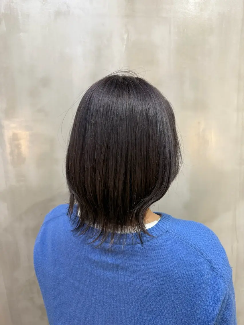 ミディアム カラー qpulaあいみ 透明感カラーのヘアスタイル