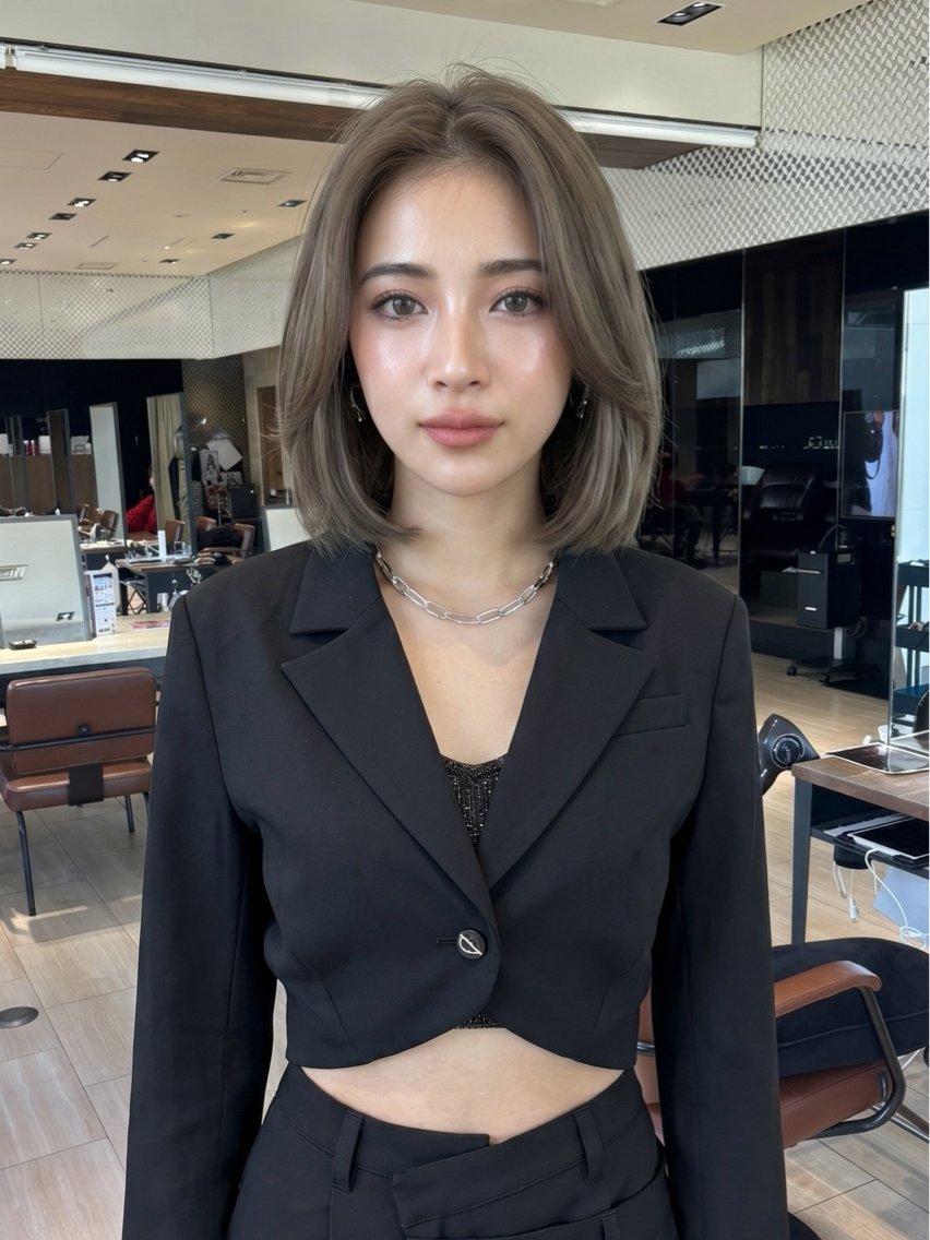 ミディアム ボブレイヤー ボブ レイヤーカット SHION/銀座 まとまるカット🩵のヘアスタイル