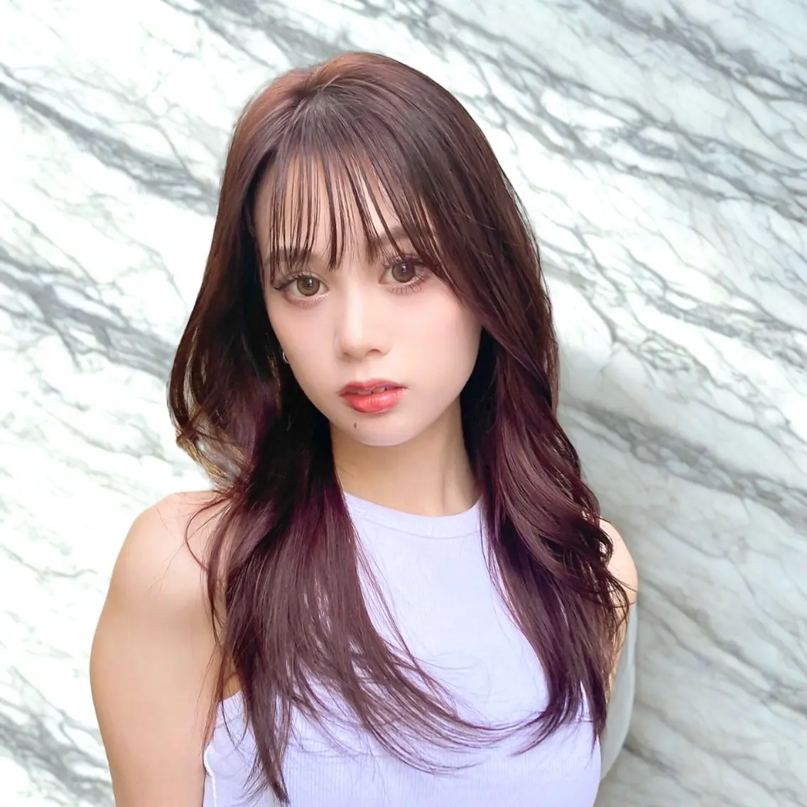 ロング カラー ブリーチ ダブルカラー イルミナカラー ブリーチなしカラー レイヤーカット カット ヘアカラー トリートメント ハッシュカット/艶感 カラー/ユウキ✨のヘアスタイル