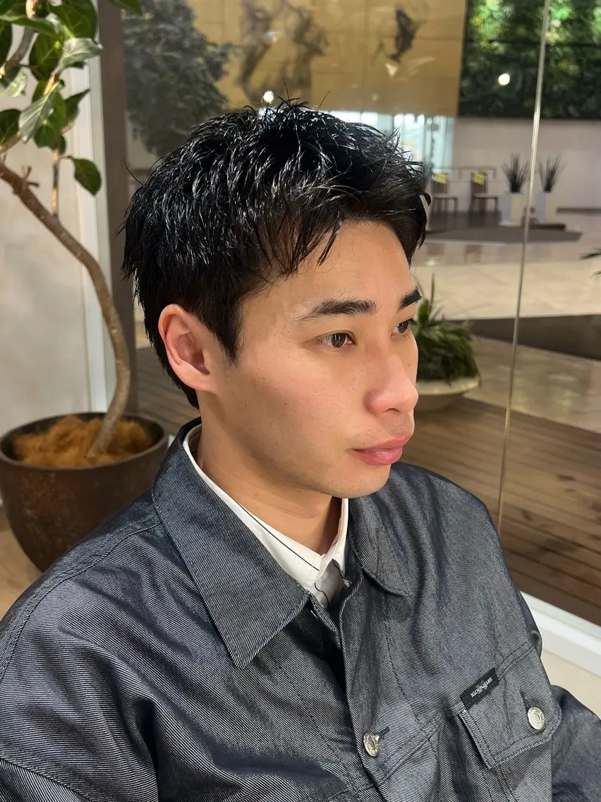 ショート パーマ メンズ カット パーマ 梅田茶屋町メンズ 専門美容師 山元一平のヘアスタイル