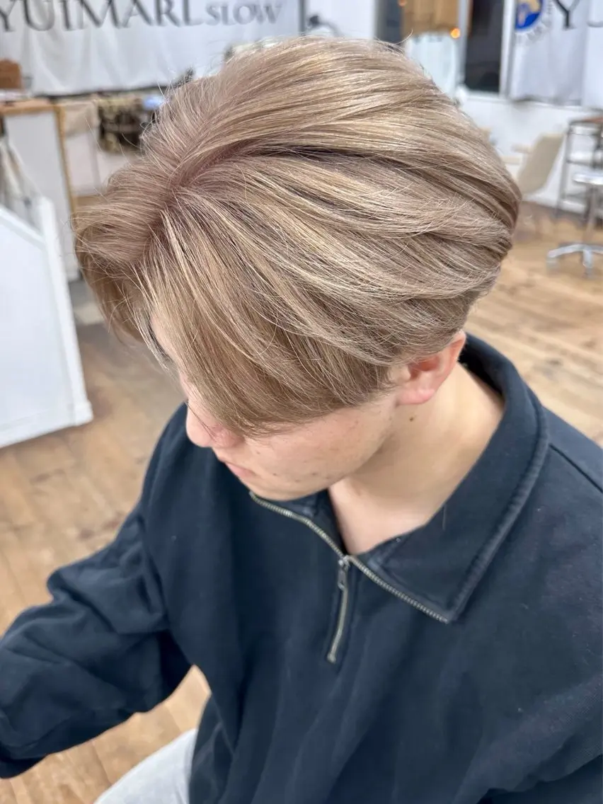 ショート カラー メンズ カット ヘアカラー SLOW🫧 ルナ🫧のヘアスタイル