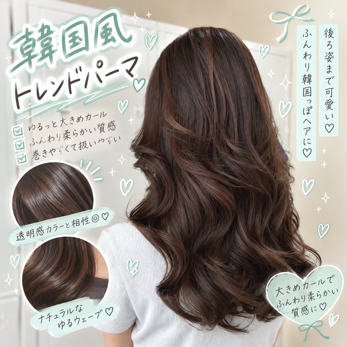 ロング パーマ カット パーマ 艶髪/韓国風パーマ 矢澤涼夏のヘアスタイル