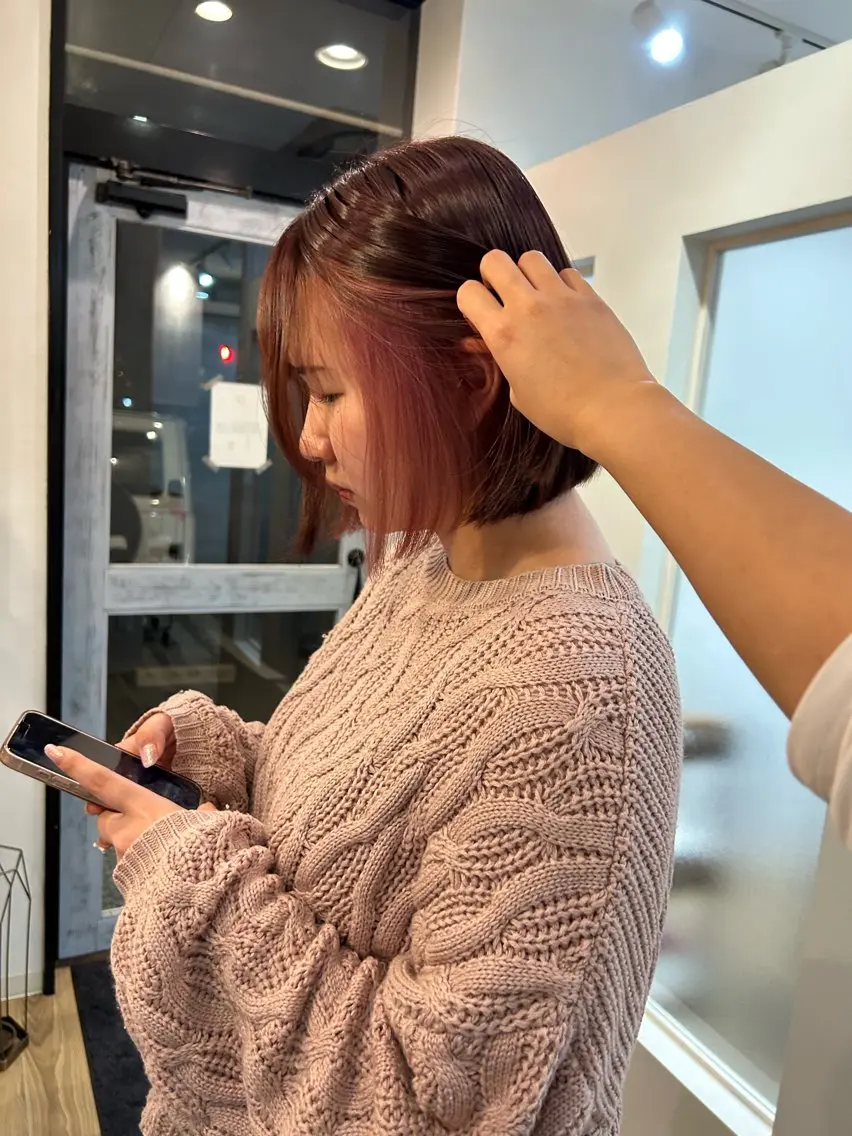 カラー ピンクカラー Hanon 美桜のヘアスタイル