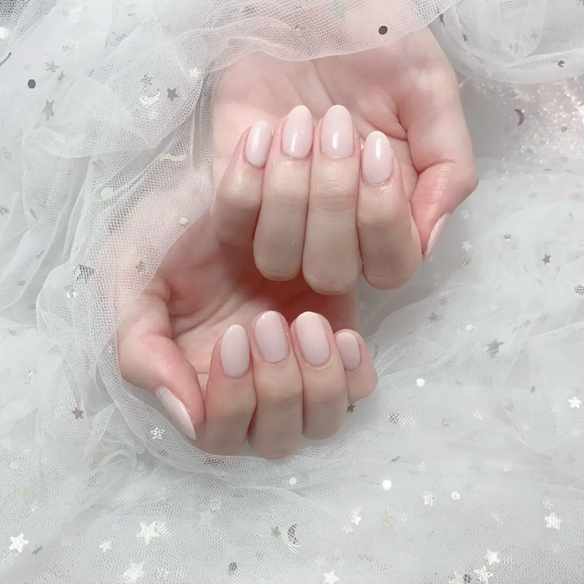 ネイル アートネイル フラッシュネイル フレンチネイル ジェルネイル ガラスフレンチ M2 BEAUTY アスカのネイルデザイン