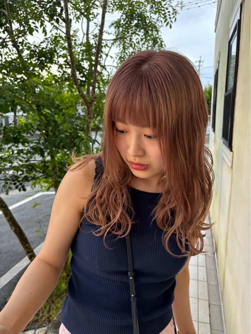 セミロング カラー ブリーチ レイヤー×髪質改善 hinanoのヘアスタイル